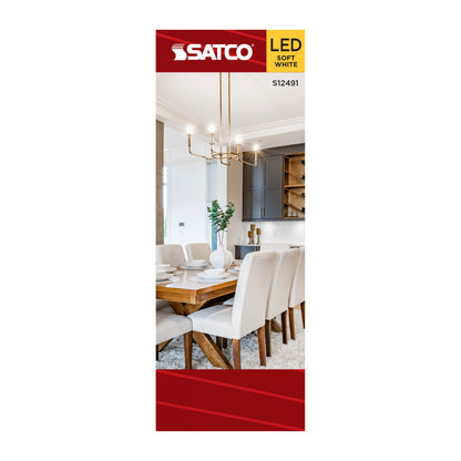 Satco S12491 3W B11 Soft White LED Light Bulb Candelabra Base