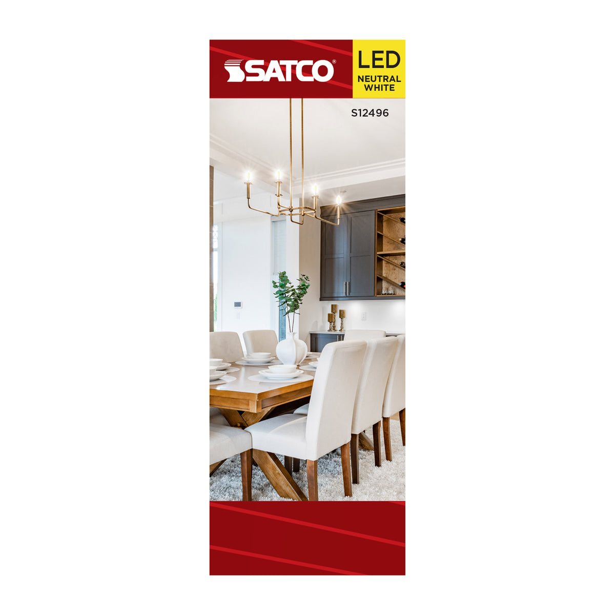 Satco S12496 8W B11 Neutral White LED Light Bulb Candelabra Base