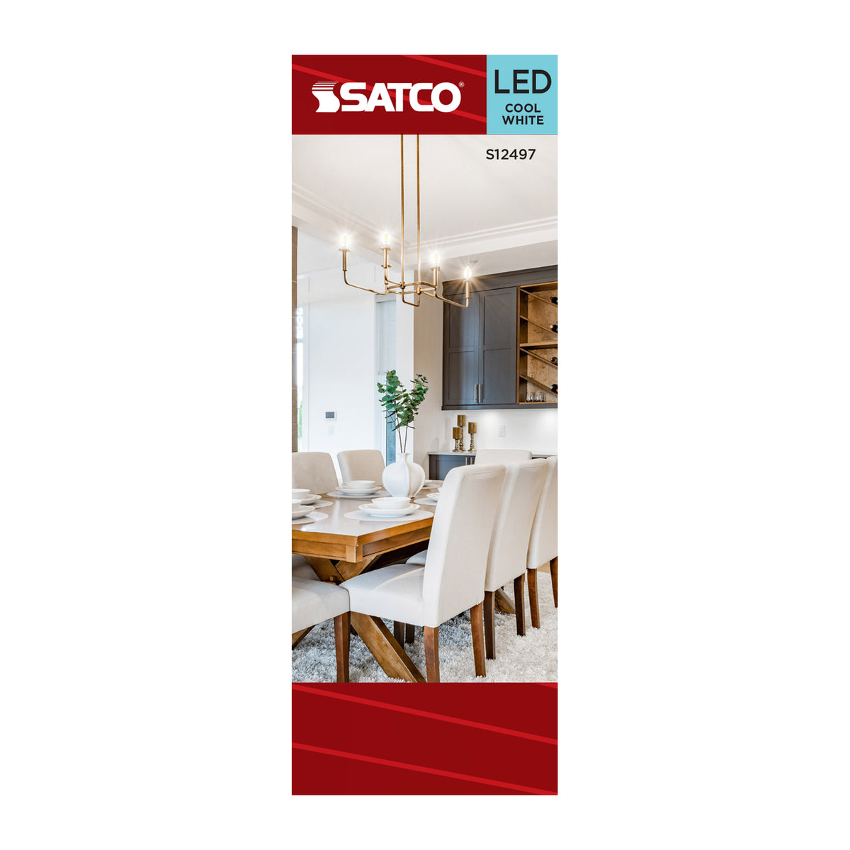 Satco S12497 8W B11 Cool White LED Light Bulb Candelabra Base