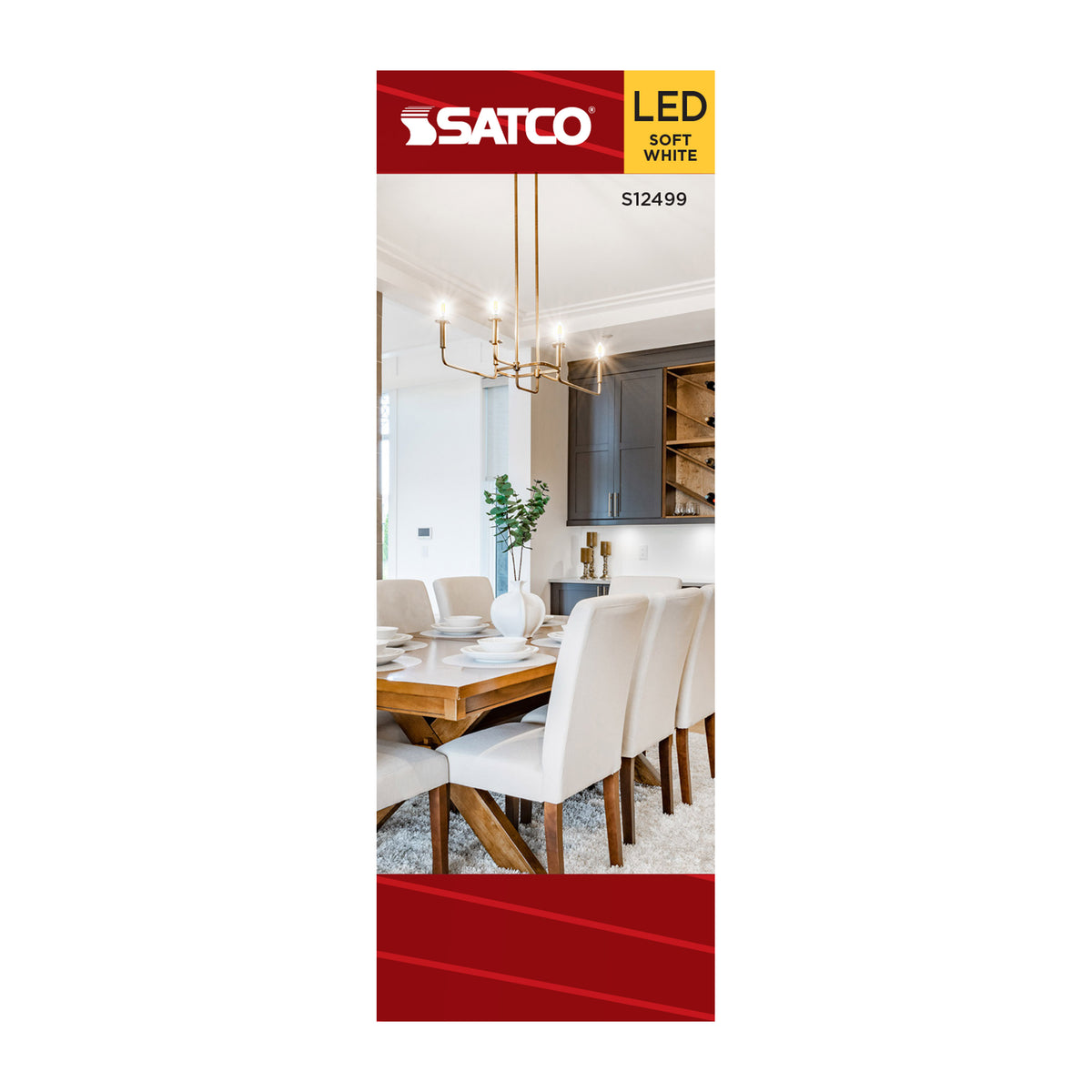 Satco S12499 3W B11 Soft White LED Light Bulb Medium Base