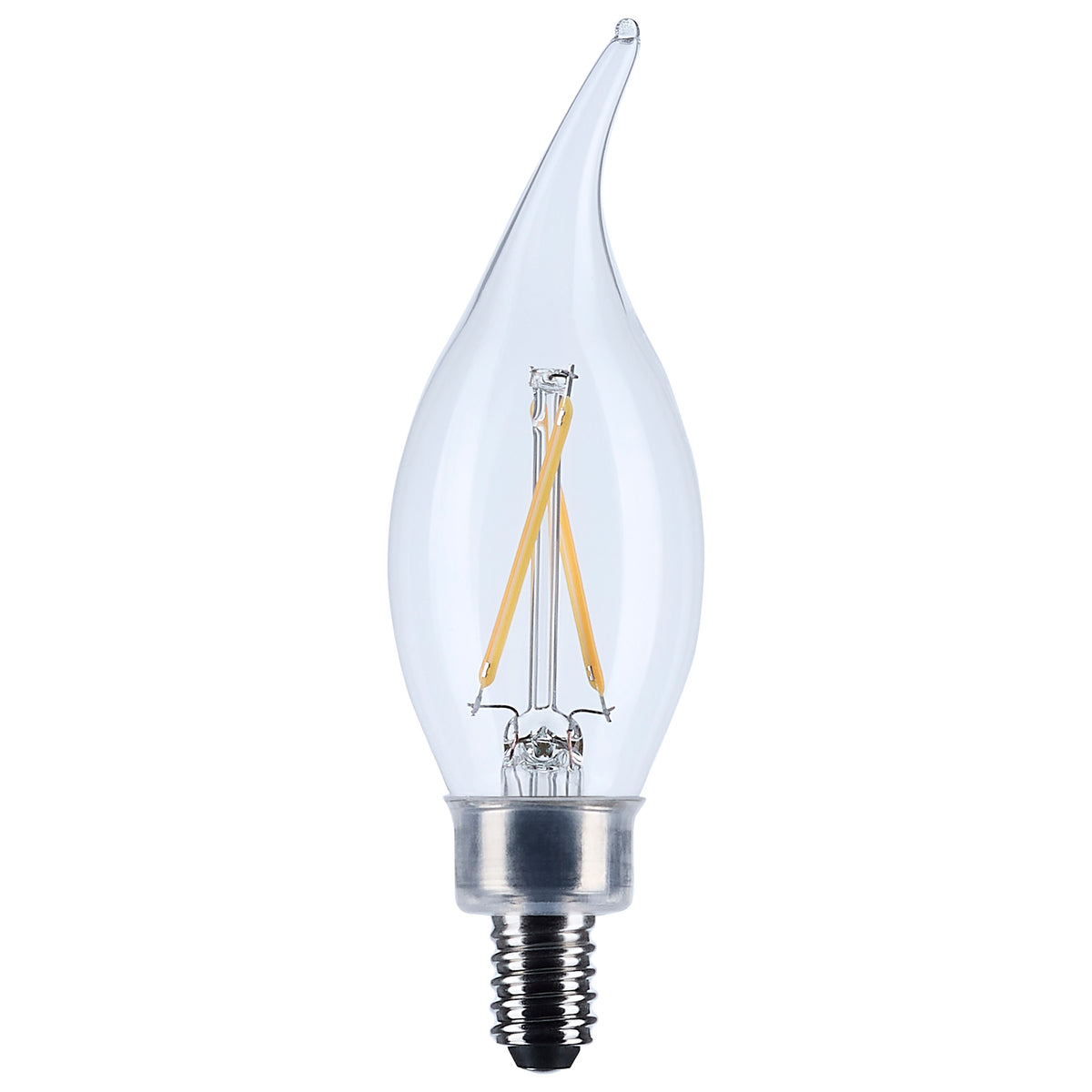 Satco S12505 3W CA10 Soft White LED Light Bulb Candelabra Base