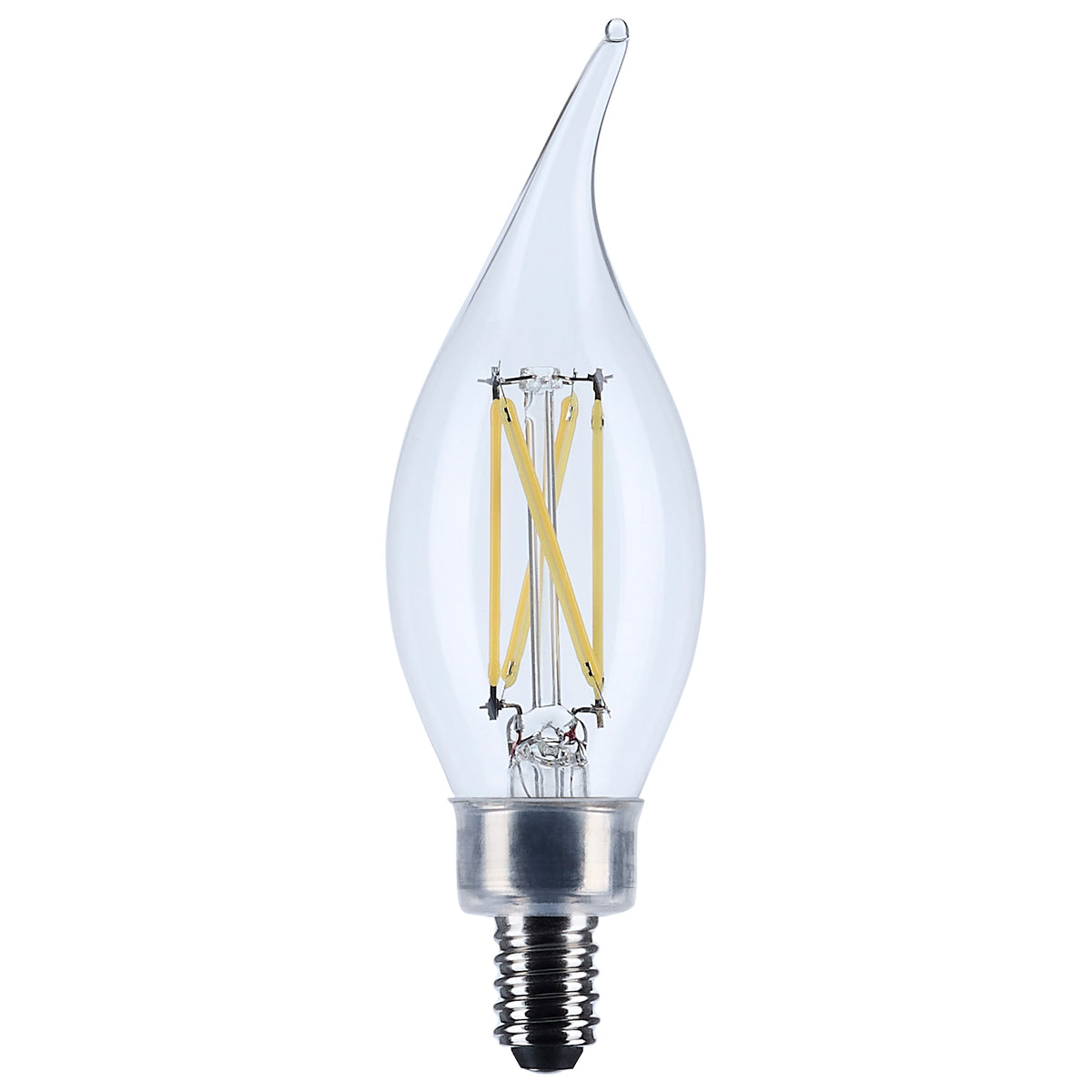 Satco S12506 4W CA10 Neutral White LED Light Bulb Candelabra Base