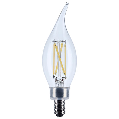 Satco S12506 4W CA10 Neutral White LED Light Bulb Candelabra Base