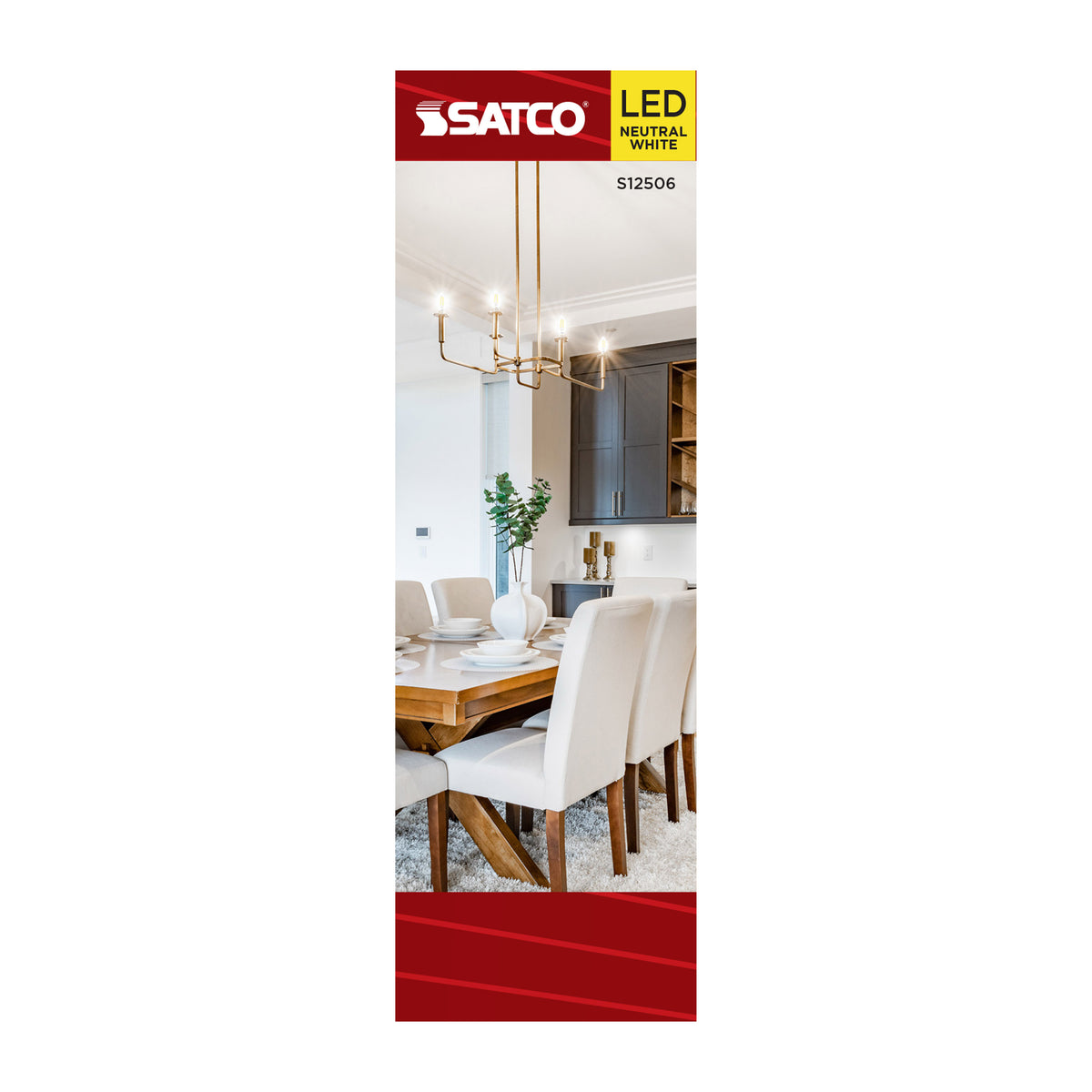 Satco S12506 4W CA10 Neutral White LED Light Bulb Candelabra Base
