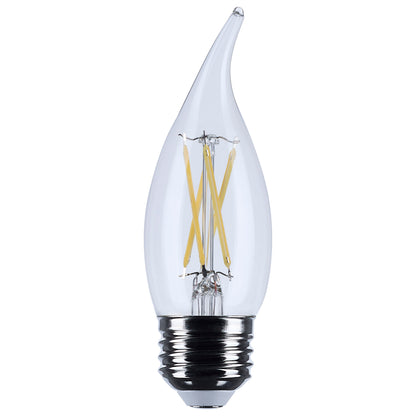 Satco S12512 5.5W CA10 Soft White LED Light Bulb Medium Base