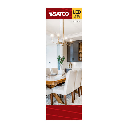 Satco S12512 5.5W CA10 Soft White LED Light Bulb Medium Base