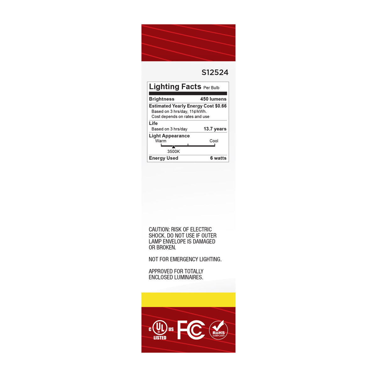 Satco S12524 5.5W T10 Neutral White LED Light Bulb Medium Base