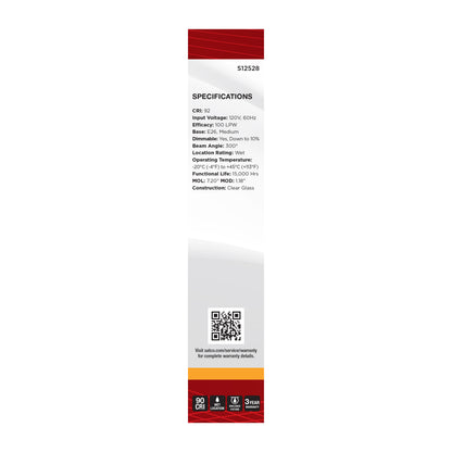 Satco S12528 5W T9 Warm White LED Light Bulb Medium Base