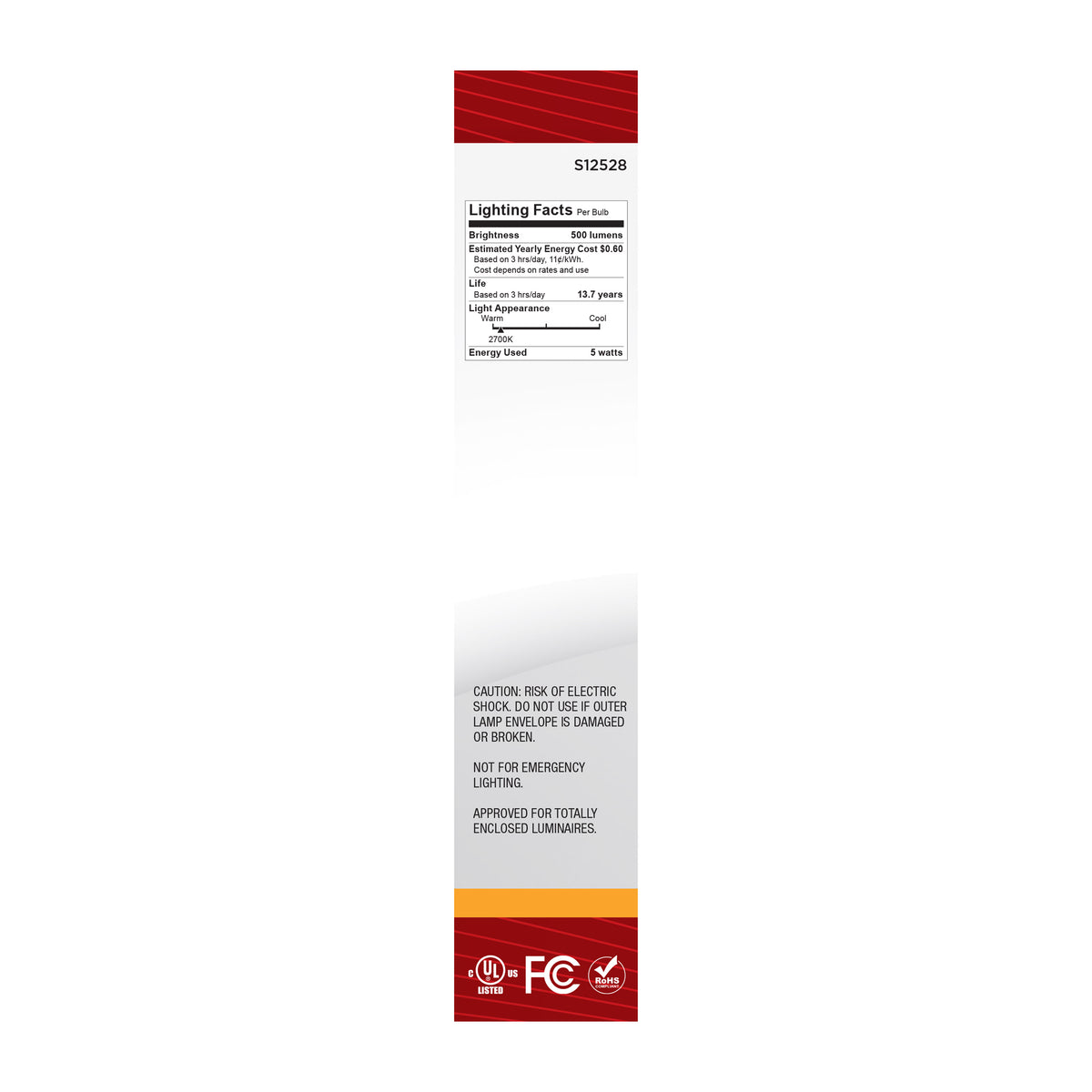 Satco S12528 5W T9 Warm White LED Light Bulb Medium Base