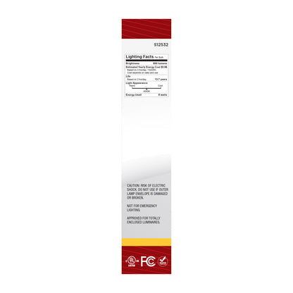 Satco S12532 8W T9 Cool White LED Light Bulb Medium Base