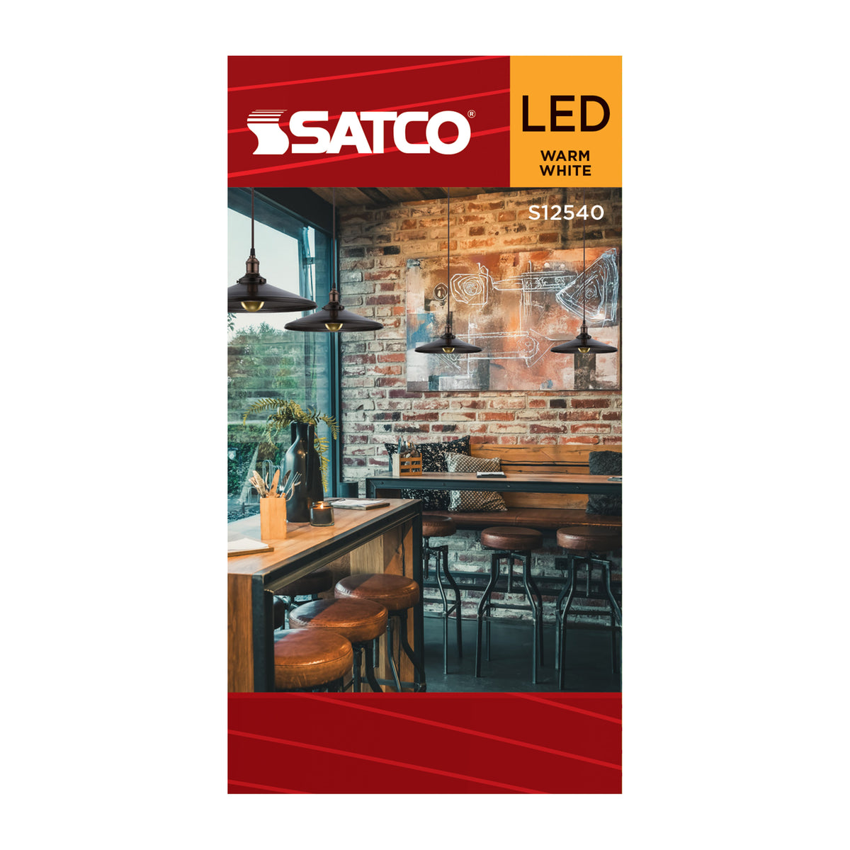 Satco S12540 12W A19 Warm White LED Light Bulb Medium Base