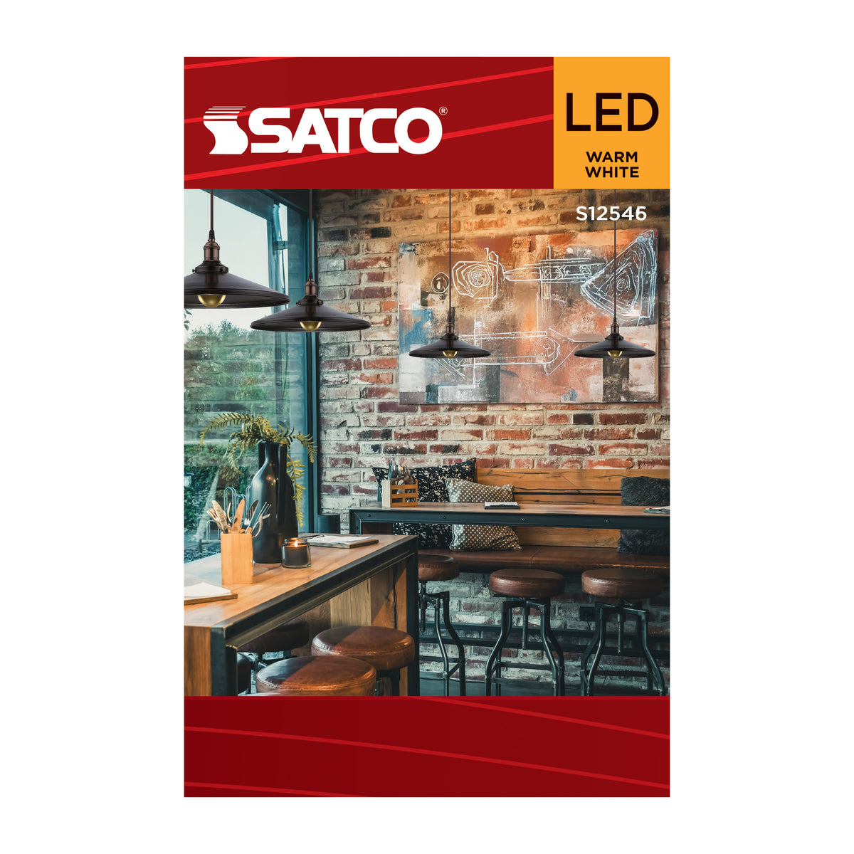 Satco S12546 8W G40 Warm White LED Light Bulb Medium Base