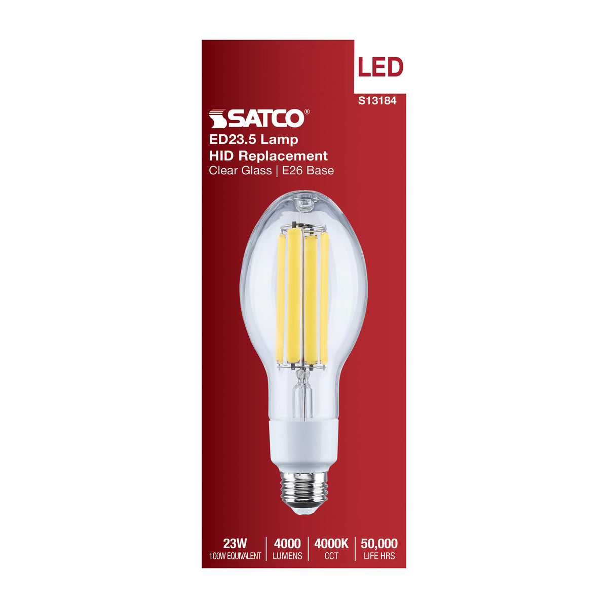 Satco S13184 23W ED23.5 Cool White LED Light Bulb Medium Base