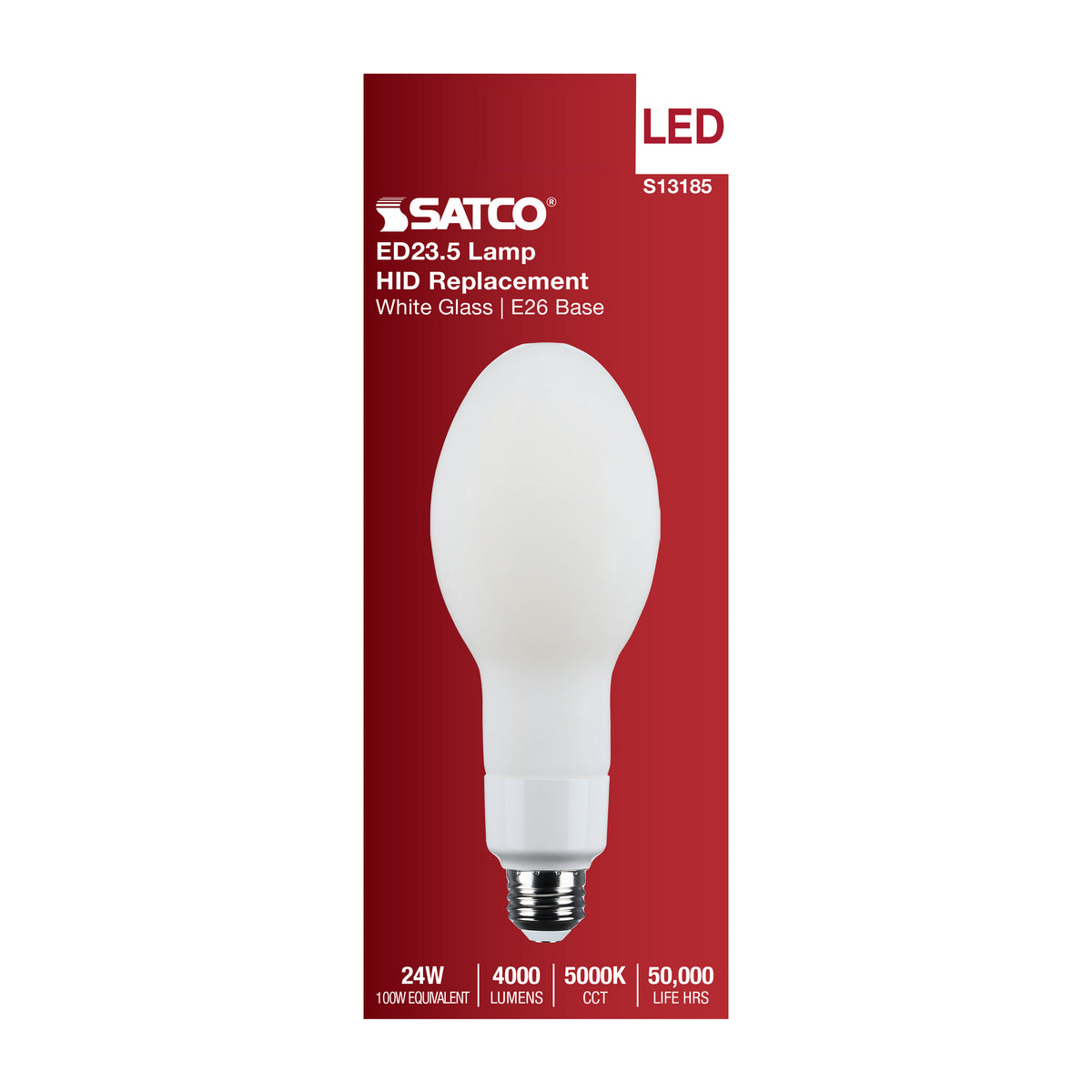 Satco S13185 24W ED23.5 Natural Light LED Light Bulb Medium Base