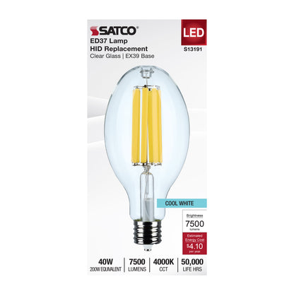 Satco S13191 40W ED37 Cool White LED Light Bulb Mogul Extended Base