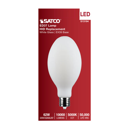 Satco S13194 62W ED37 Natural Light LED Light Bulb Mogul Extended Base