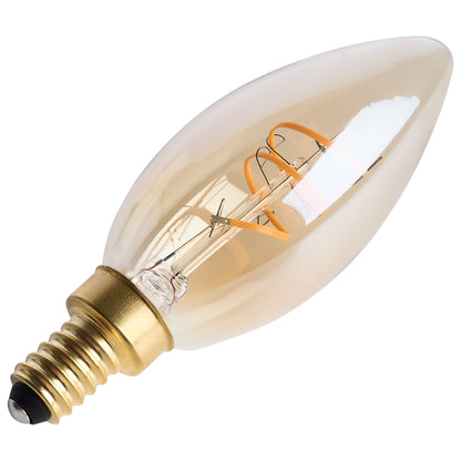 Satco S14218 3.5W C11 Warm White LED Light Bulb Candelabra Base