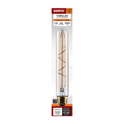 Satco S14230 5.5W T9 Warm White LED Light Bulb Medium Base