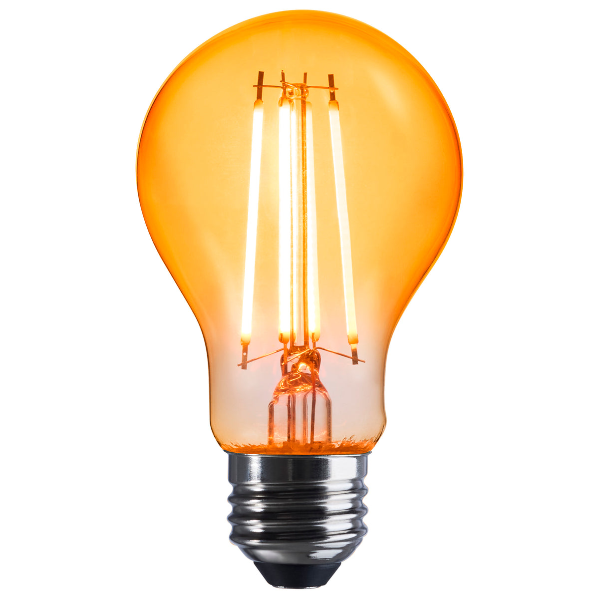 Satco S14385 8W A19 Orange LED Light Bulb Medium Base