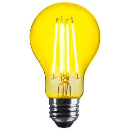 Satco S14386 8W A19 Yellow LED Light Bulb Medium Base