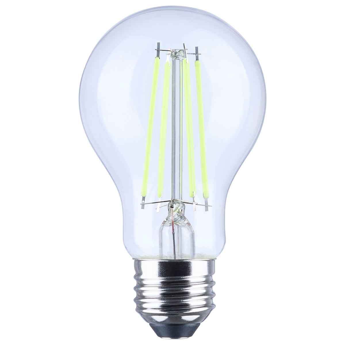 Satco S14387 8W A19 Green LED Light Bulb Medium Base