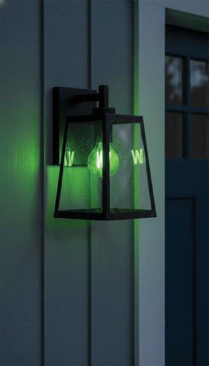 Satco S14387 8W A19 Green LED Light Bulb Medium Base