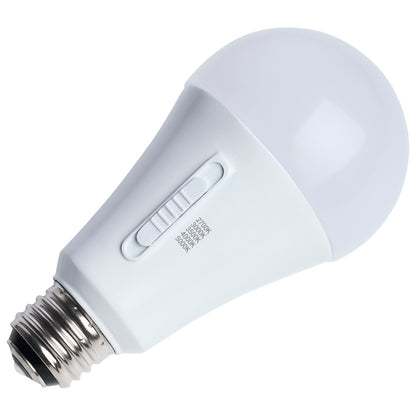 Satco S14401 20W/14W/6.5W A21 CCT Selectable LED Light Bulb Medium Double Contact Base