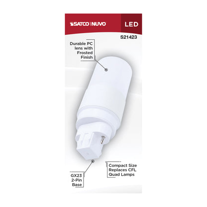 Satco S21423 5W PL Cool White LED Light Bulb GX23 (2-Pin) Base