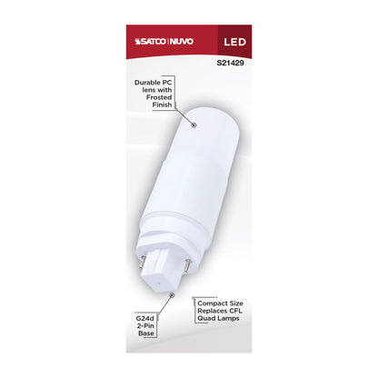 Satco S21429 7W PL Natural Light LED Light Bulb G24d (2-Pin) Base