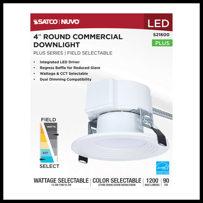 Satco S21600 13.5W/12W/10.7W Integrated LED CCT Selectable LED Light Bulb Integrated Base