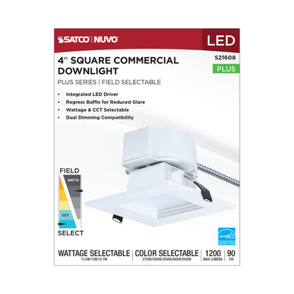 Satco S21608 13.5W/12W/10.7W Integrated LED CCT Selectable LED Light Bulb Integrated Base