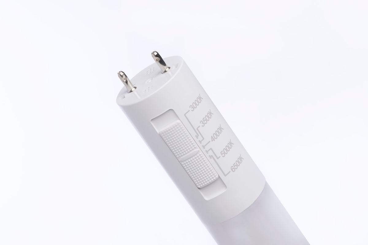 Satco S21920 7W T8 CCT Selectable LED Light Bulb Medium Bi Pin Base