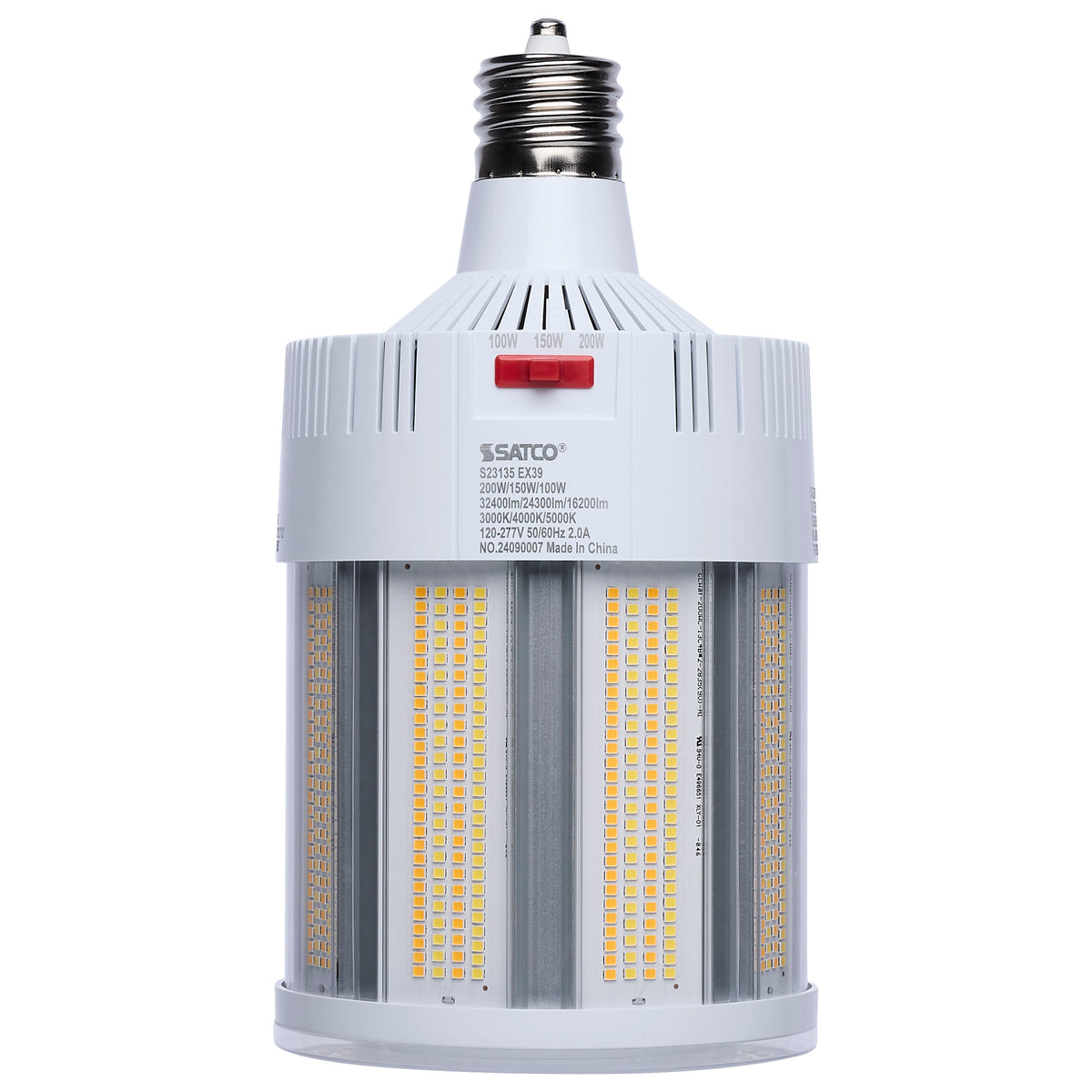 Satco S23135 200W/150W/100W Corncob CCT Selectable LED Light Bulb Mogul Extended Base