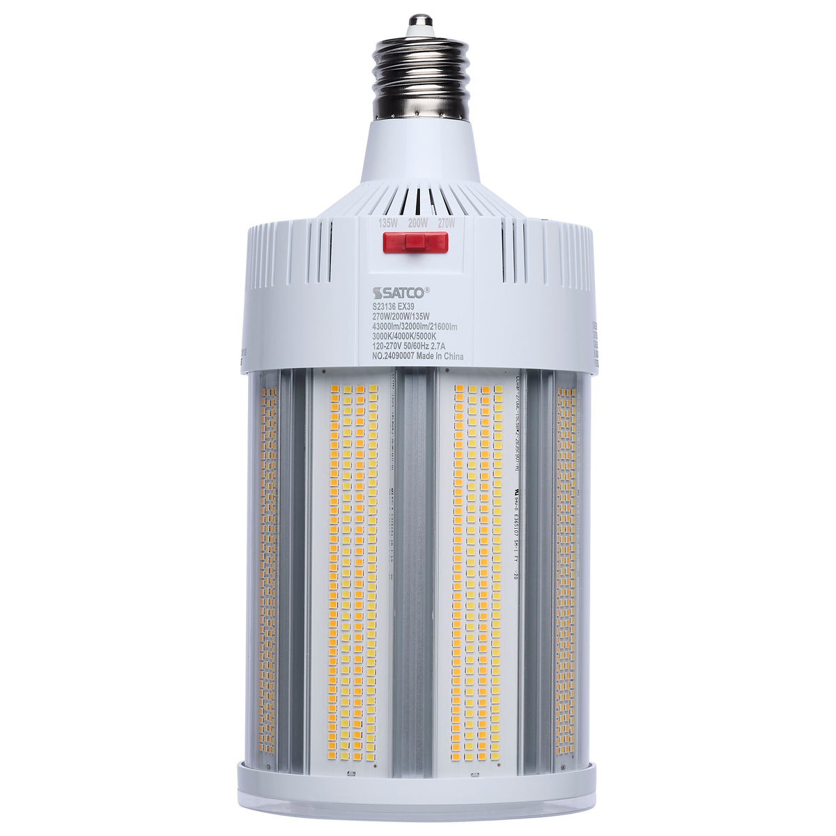 Satco S23136 270W/200W/135W Corncob CCT Selectable LED Light Bulb Mogul Extended Base
