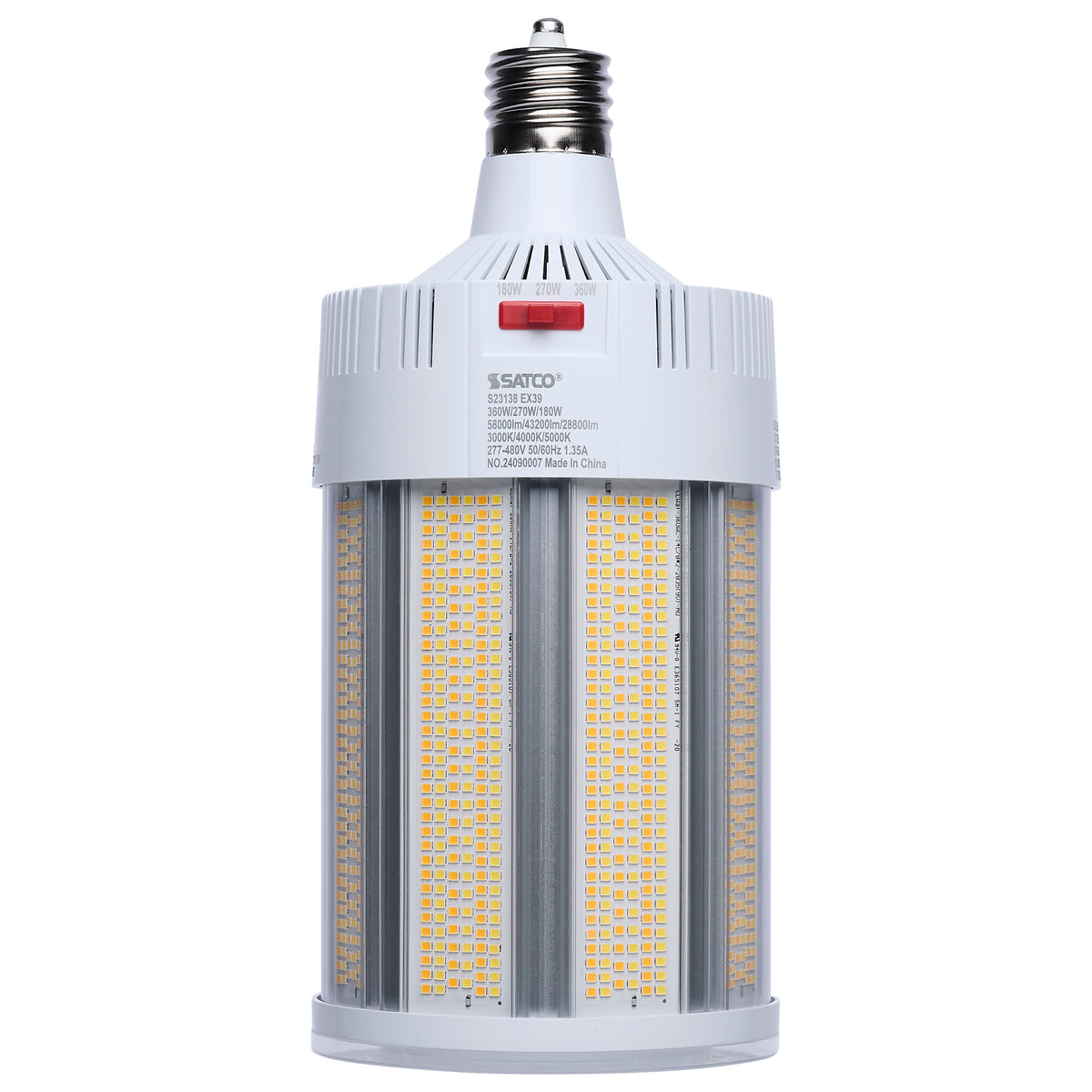 Satco S23138 360W/270W/180W Corncob CCT Selectable LED Light Bulb Mogul Extended Base