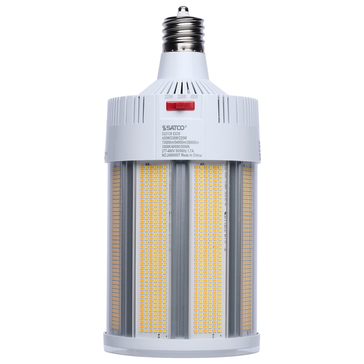 Satco S23139 450W/338W/225W Corncob CCT Selectable LED Light Bulb Mogul Extended Base