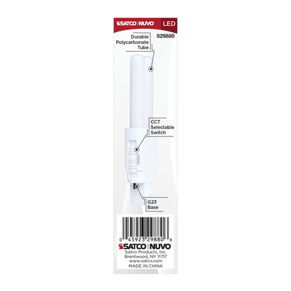 Satco S29880 3W PLS CCT Selectable LED Light Bulb G23 (2-Pin) Base
