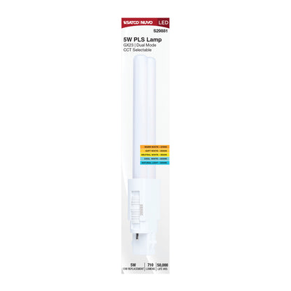 Satco S29881 5W PLS CCT Selectable LED Light Bulb GX23 (2-Pin) Base