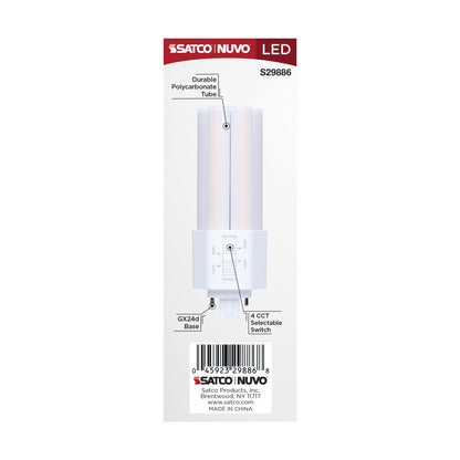 Satco S29886 9W PLT CCT Selectable LED Light Bulb GX24d (2-Pin) Base