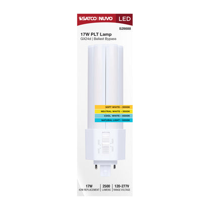 Satco S29888 17W PLT CCT Selectable LED Light Bulb GX24d (2-Pin) Base