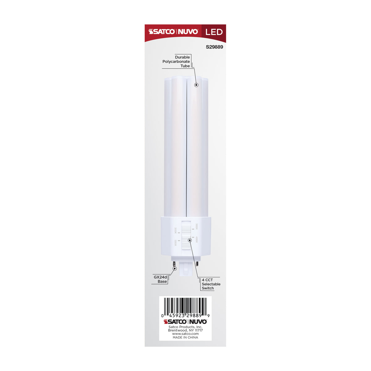 Satco S29889 23W PLT CCT Selectable LED Light Bulb GX24d (2-Pin) Base