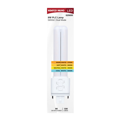 Satco S29899 9W PLC CCT Selectable LED Light Bulb GX32d (2-Pin) Base