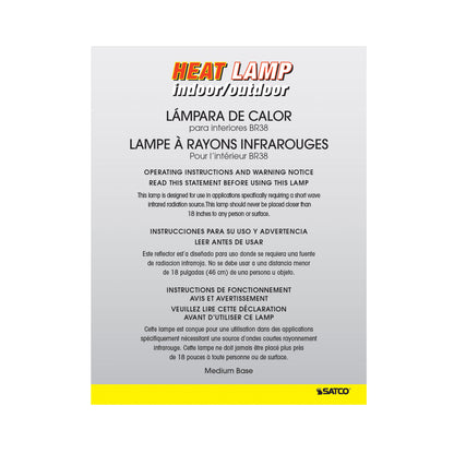 Satco S4759 125W BR38 Warm White Incandescent Light Bulb Medium Base