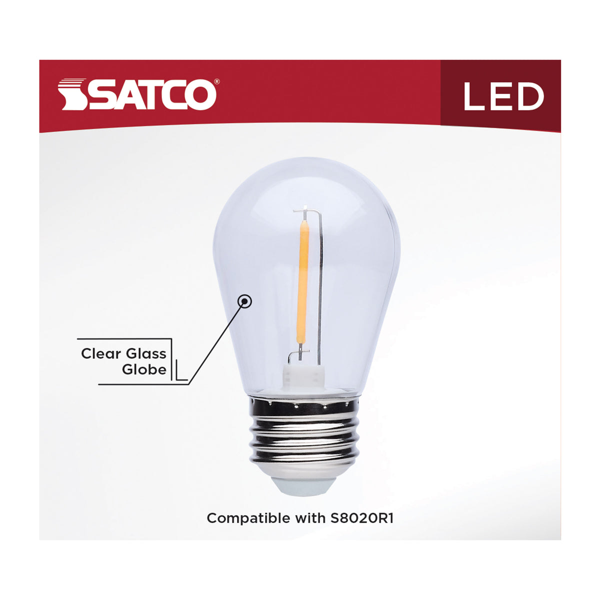 Satco S8021R1 1W S14 Warm White LED Light Bulb Medium Base