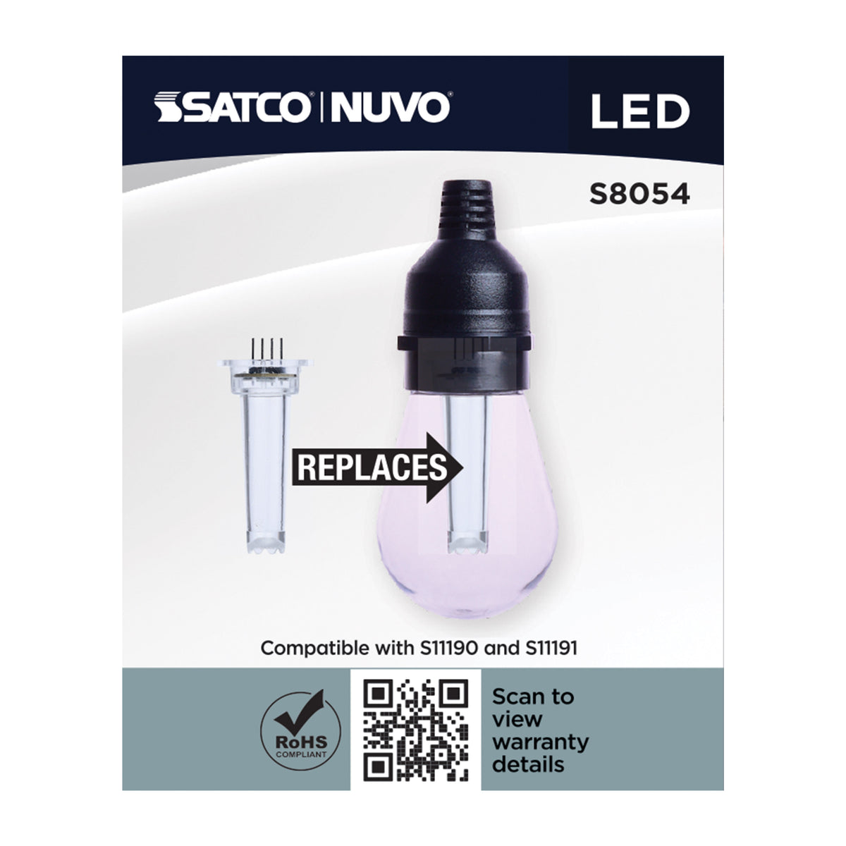 Satco S8054 0.5W S14 CCT Selectable LED Light Bulb 4-Pin Base
