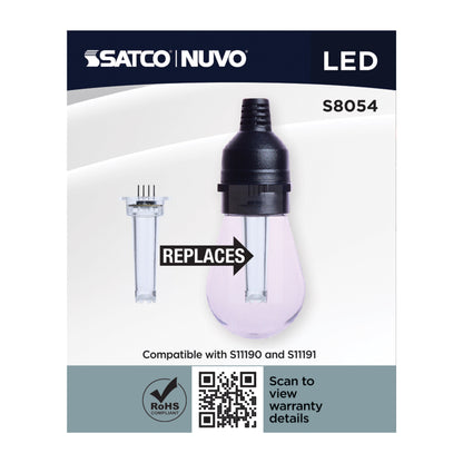 Satco S8054 0.5W S14 CCT Selectable LED Light Bulb 4-Pin Base