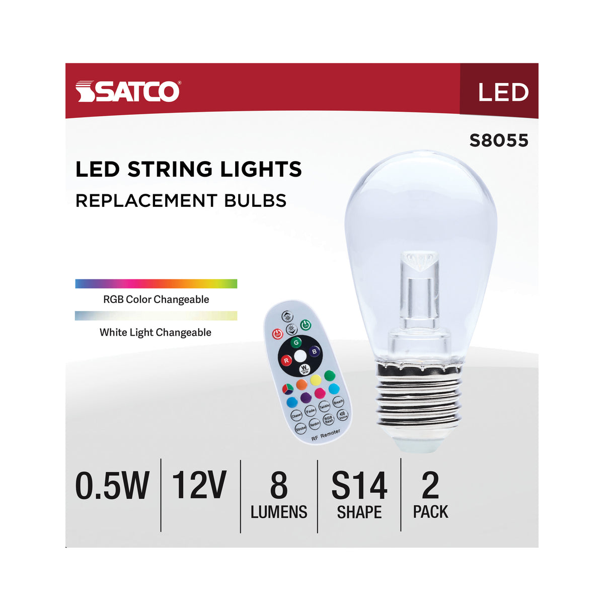 Satco S8055 0.5W S14 CCT Selectable LED Light Bulb Medium Base