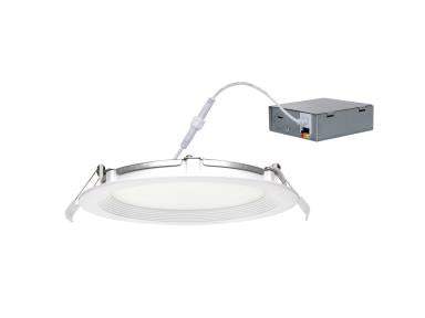MaxLite SDBR6129CSW 6" Slim Downlight Baffe Style Round 12W 90CRI 2700/3000/3500/4000/5000 White, Ic Rated