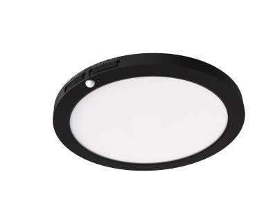 MaxLite SFM9LA189BKCSMS Slim Flush Mount, 9 Inch, 18W, 120V, 90 CRI, Black Finish, CCT Selectable 2700/3000/3500/4000/5000K, Bi-level Motion Sensor