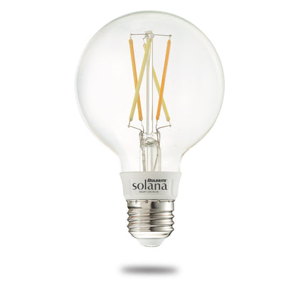 Bulbrite 293010 Bulbrite Solana Smart LED Wifi Light Bulb, G25 / E26 Base, 5.5W, 2700K, Clear Finish
